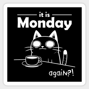 Monday again coffee cat Sticker
